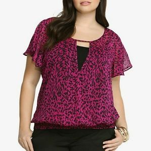 Animal print Flutter Top Torrid size 3